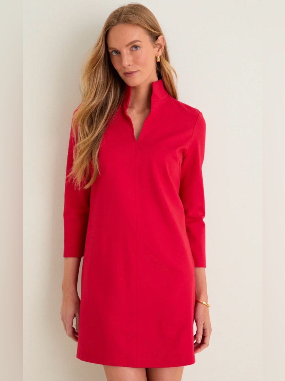 NWT Tuckernuck 3/4 Sleeve Ponte Clifton Dress in Red Size XS - Picture 11 of 12